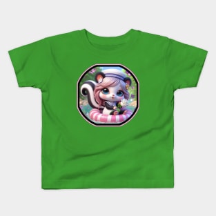 Cute Skunk Sailor Girl Kids T-Shirt